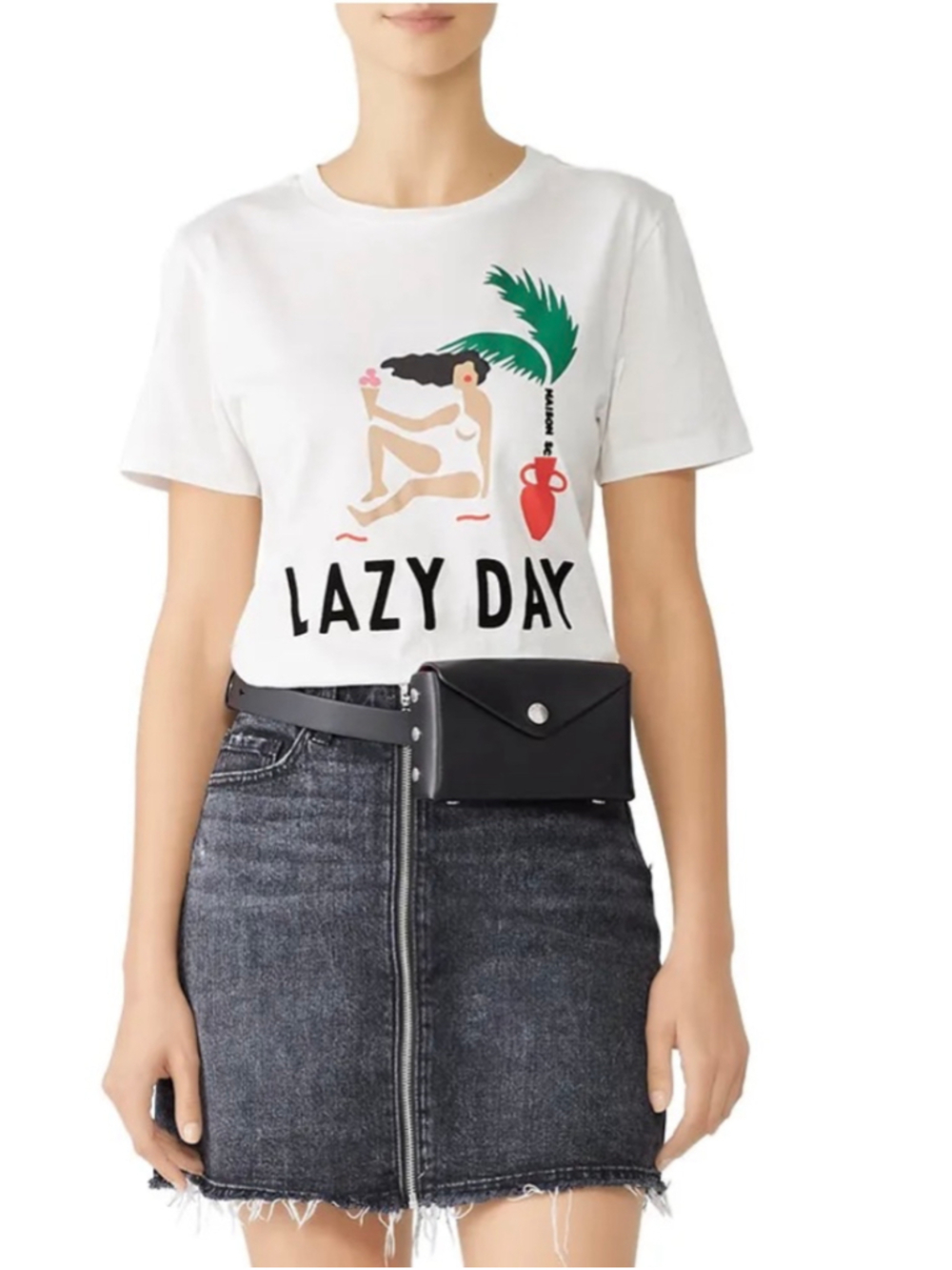 Anthropologie Scotch & Soda Graphic Tee Size L White Green Short Sleeve, LAZY